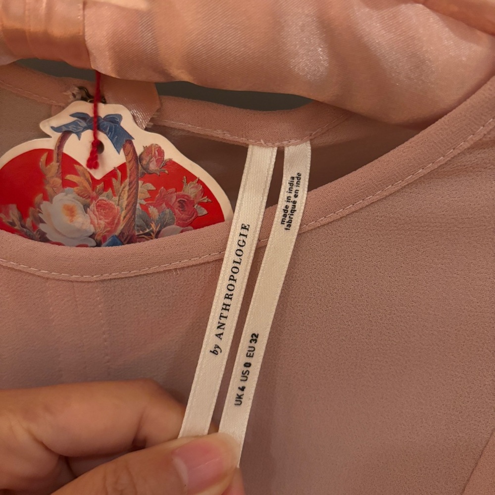 Anthropologie sheer dusty pink dress - Picture 3 of 9